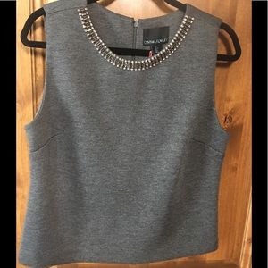 NWT Cynthia Rowley Stunning Grey Jeweled Neckline